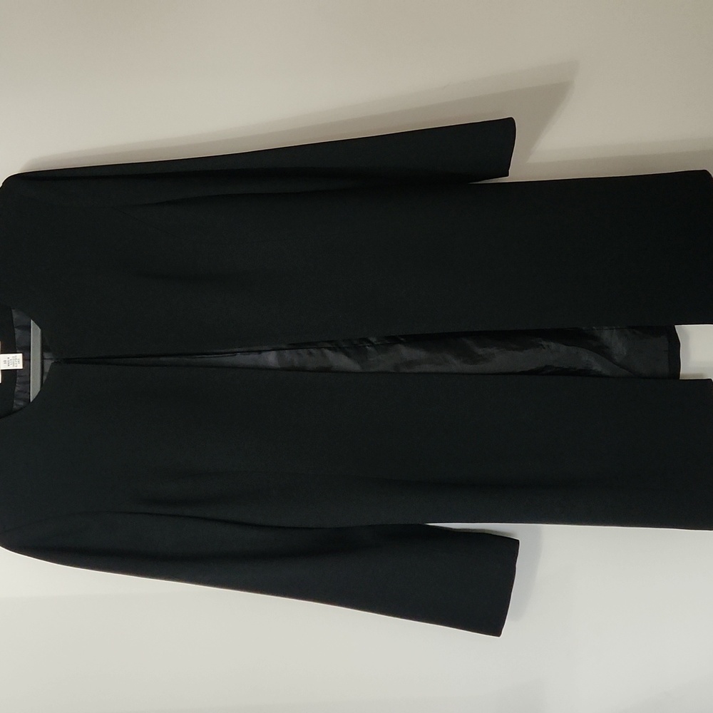 Talbots 100% Wool Longline Blazer Black Quiet Luxury Minimalist Size 10 - Picture 3 of 11